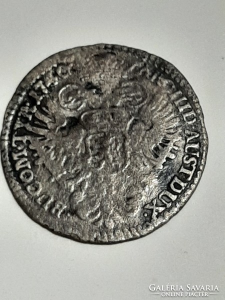 Vi. Károly silver 3 kreuzer, krajcár 1740 Czech royal mint Prague 9.