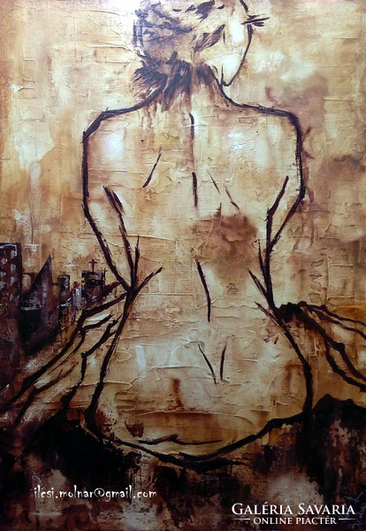 Molnár Ilcsi  " Szépia  " című munkám - akril festmény