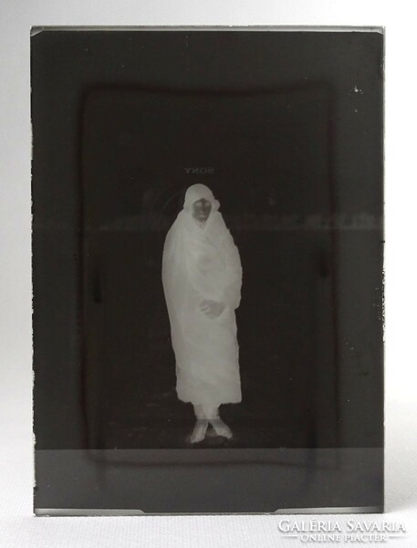 1J944 Antik Agfa üveglemez fotográfia üvegnegatív művészi art deco női portré 2 darab amfitípia