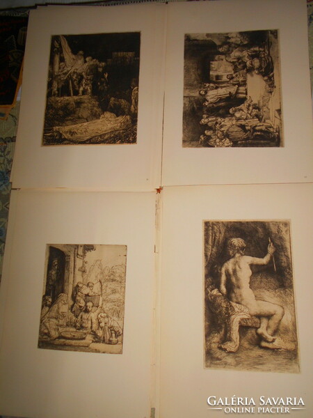 ++++++ 16 frameable prints of Rembrandt's etchings in a folder.