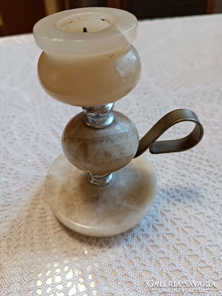 Candle holder with onyx insert