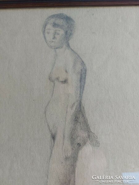 Unsigned pencil drawing - study drawing - female nude 086