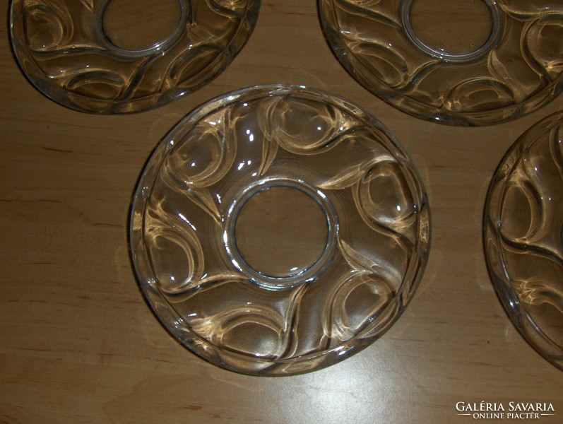 Retro üveg kistányér készlet 4 db átmérő 17 cm (0-4)