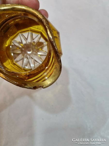 Régi aranyozott üveg kiöntő