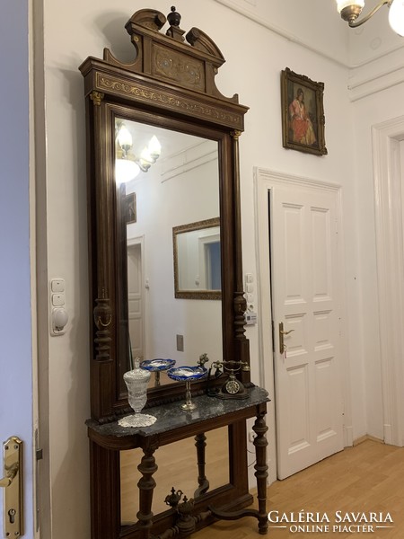 Antique console table with mirror