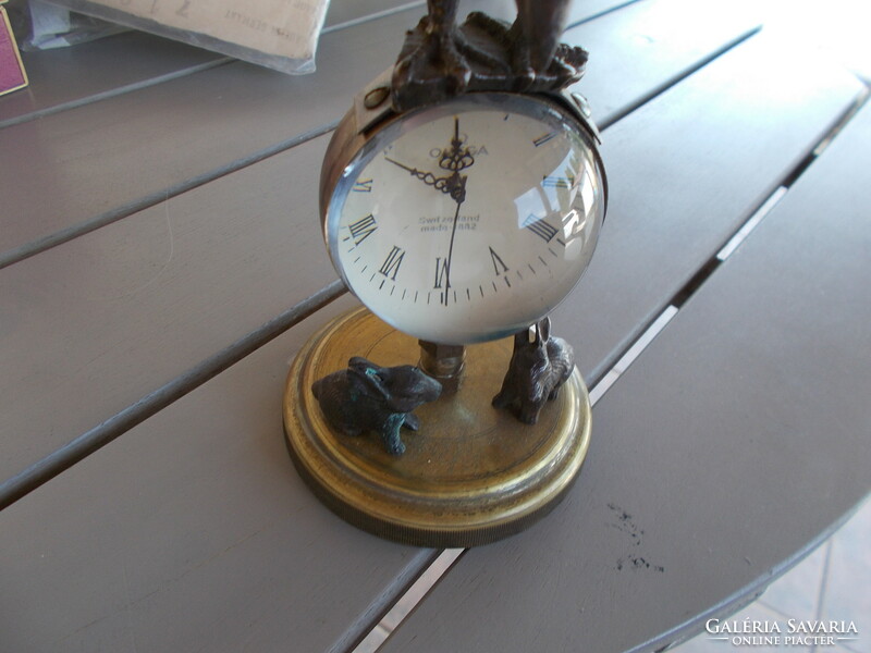 Glass table copper clock