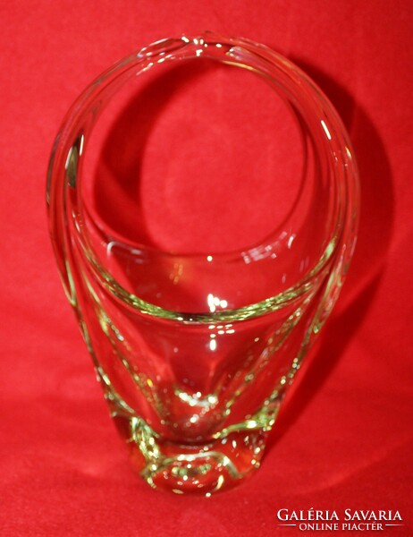 Light green glass basket