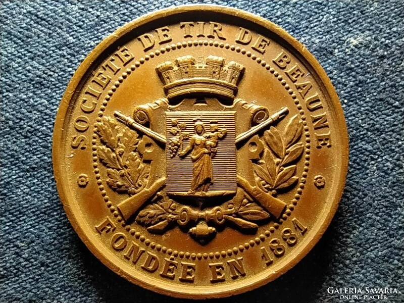 Franciaország Beaune Lövész Egyesület alapítása érem 1881 (id51049)