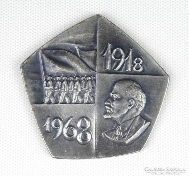 1K027 Jelzett MSZMP propaganda kitüntetés Lenin bronzplakett 1968
