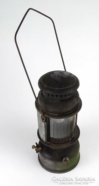 1J981 Antik nagyméretű hibátlan gázlámpa viharlámpa 35 cm
