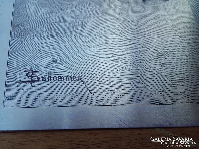 R.Bong.X.A. F.Schommer the great Sándor beech veneer - silkscreen print on aluminum plate - picture approx. 1970