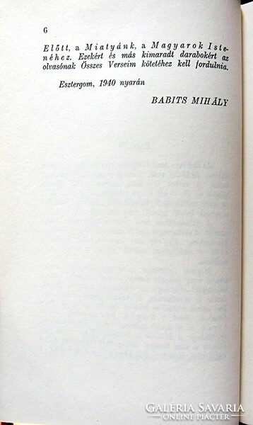 Babits Mihály válogatott versei (1941, reprint; sorszámozott)