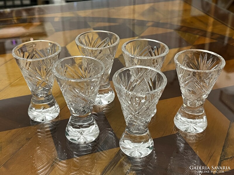 Set of 6 polished schnapps glasses