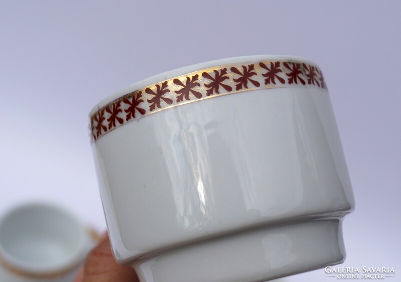 Lowland porcelain 6-person mocha coffee set and brandy set with rare decor
