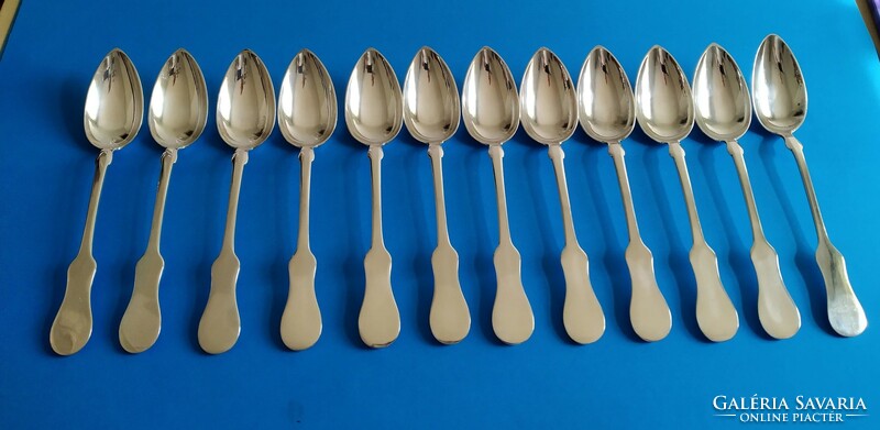Silver cutlery set for 12 persons, Viennese style, 65 pieces