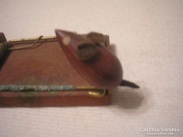 Antique separate +mouse decorated paper holder and pencil /10/ don't forget in German
