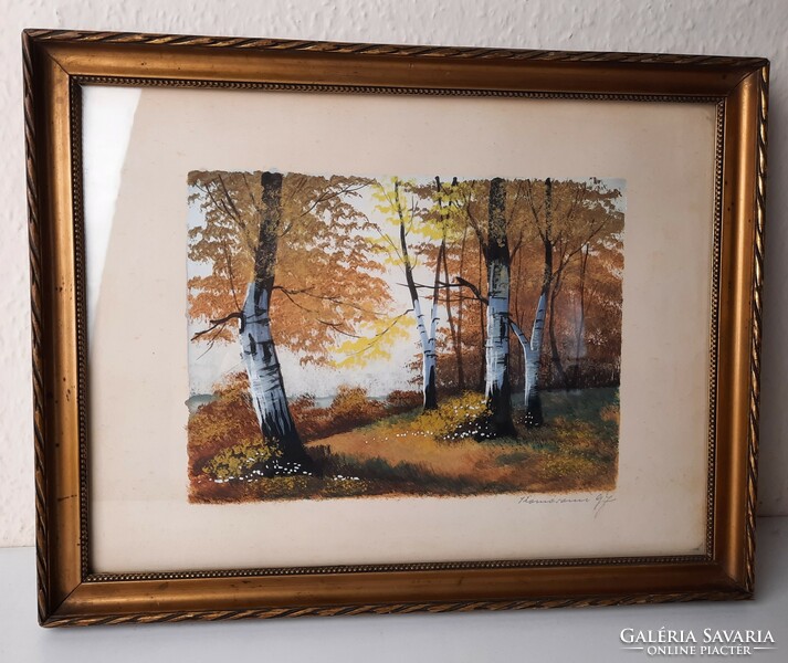 Komáromi Gy.: Erdőrészlet, festmény