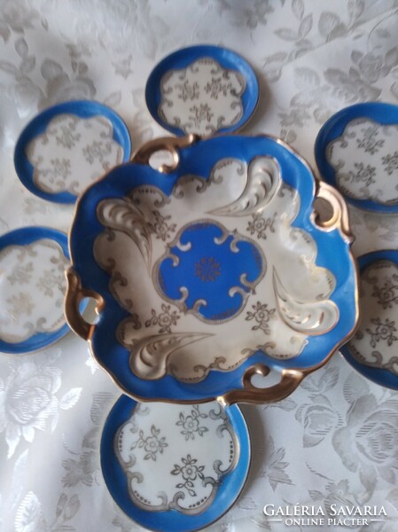 Barokk kék antik 35 jelzett kézi festésű desssteres