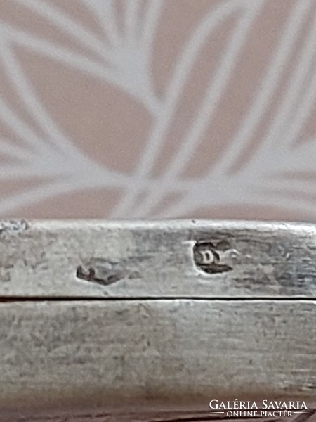 Régi ezüst tükrös púdertartó vintage púderes szelence piperekellék