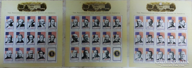 Prezidents of the usa issued in liberia 3 blocks