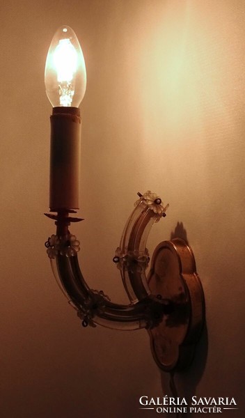 1K070 old candle-lit crystal wall arm