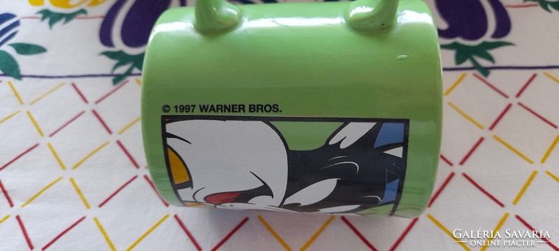 Retro 1997-es évjáratú Warner Bros Looney Tunes Sylvester  bögre
