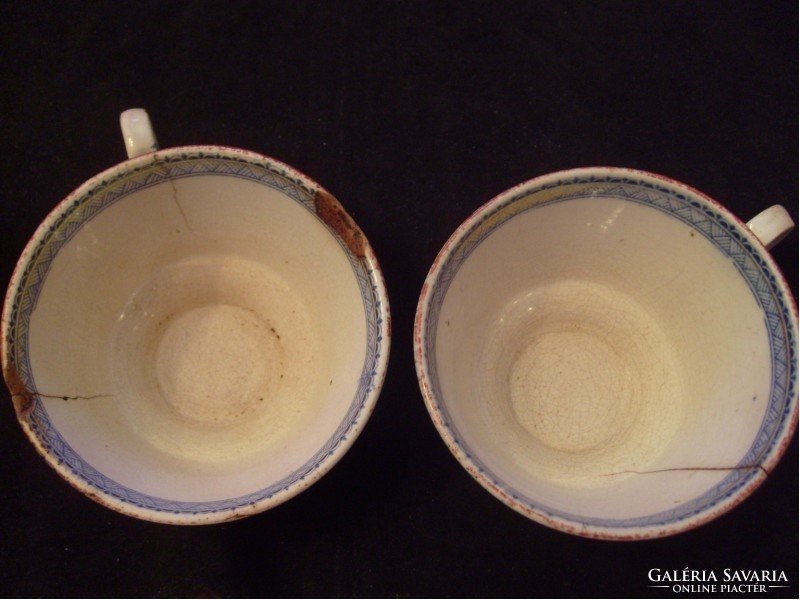 E15 Sarreguemines 168 éves nagyméretű majolika fajansz kávés/ teás muzeális ritkaság gyűjteménybe