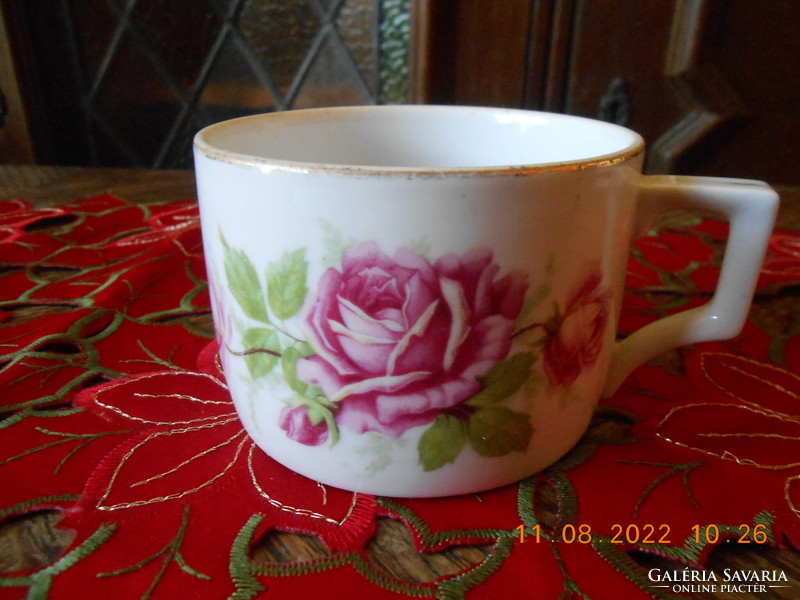 Zsolnay antik, rózsa mintás teás csésze