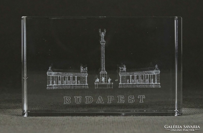 1K105 laser engraved budapest - heroes' square glass ornament