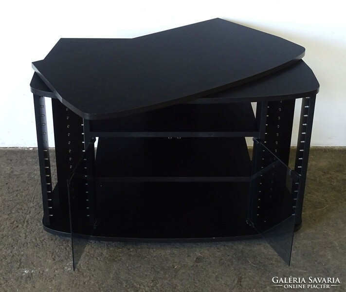 1K280 rotatable black TV stand with cd holder