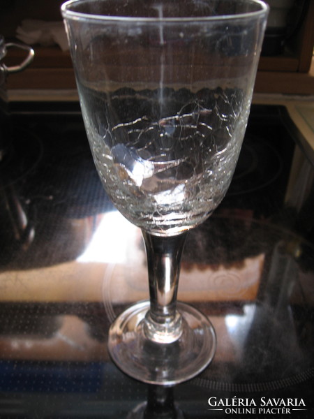 Cracked glass artistic goblet with candle holder