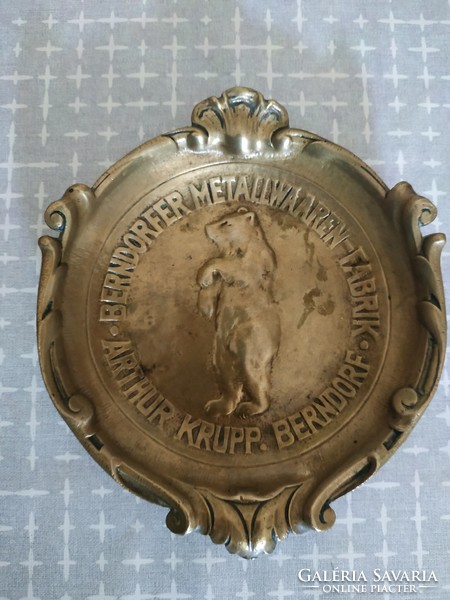 Old copper advertisement. Ashtray.
