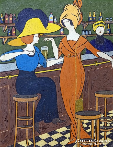Gaudion - Hölgyek a kávézóban - reprint