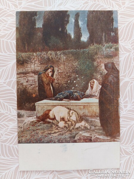 Old postcard Hungarian art postcard painted: the Holy Sepulchre