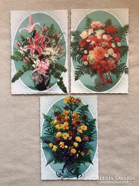 3 pcs postcard floral postcards