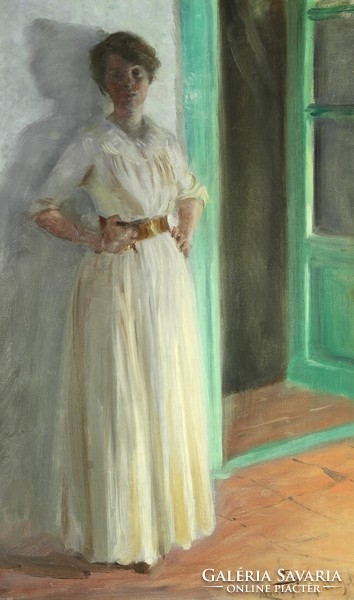 Krøyer - woman by the door - reprint
