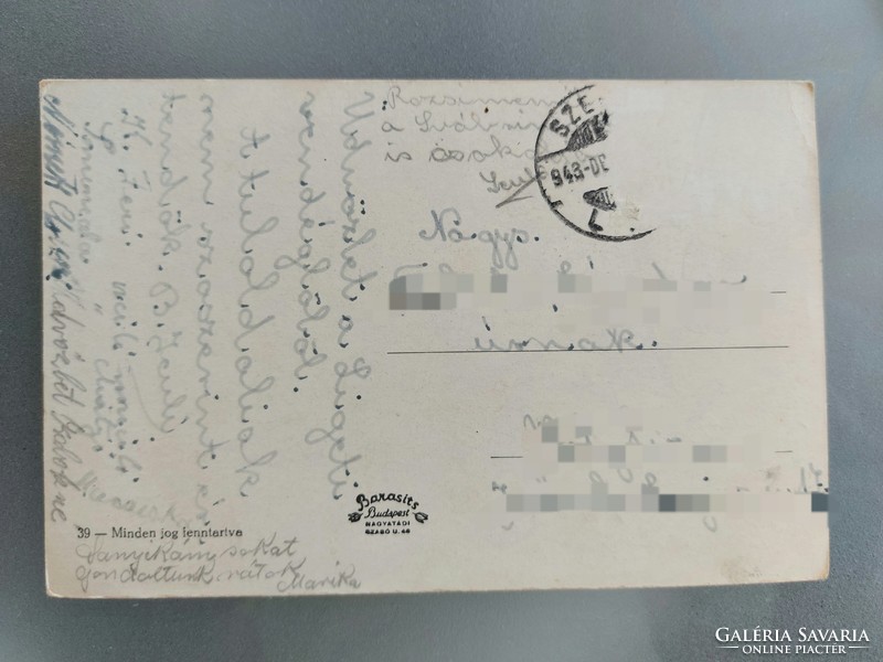 Régi képeslap 1943 feliratos karikatúra levelezőlap