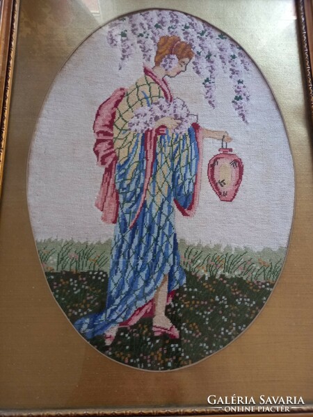 42X32cm tapestry glass in a frosted frame