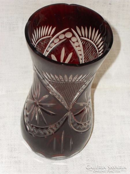 Bordó csiszolt üveg váza ( DBZ 0039 )