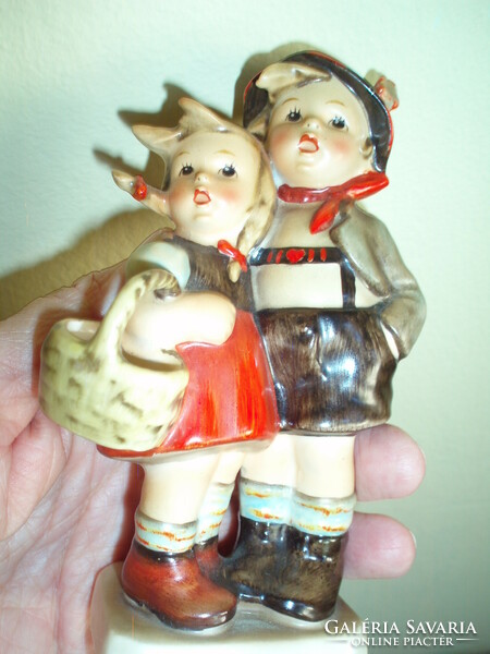 Antique hummel small porcelain figure-sibling pair