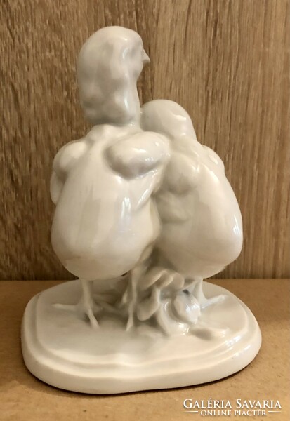 Pair of Herend chicks, antique