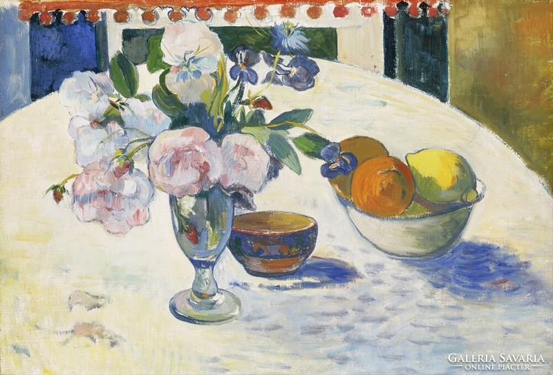 Paul Gauguin - Virágcsokor gyümölcsökkel - vakrámás vászon reprint