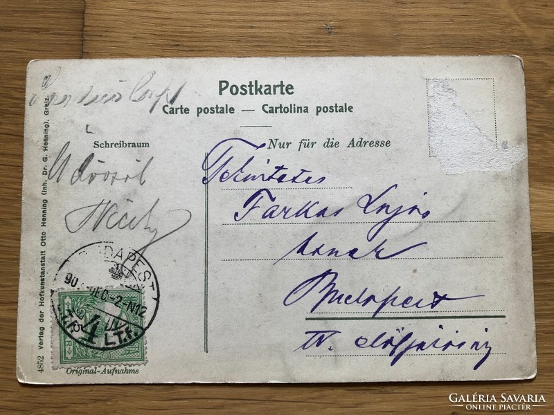 Antik SÜDTIROL - MERAN -  Plébániatemplom képeslap  -  1903