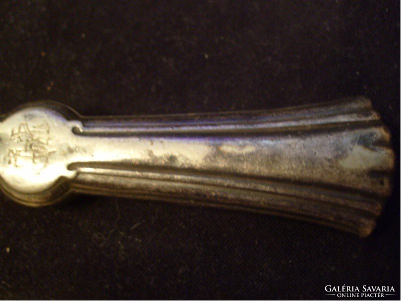 18th century museum antique silver-plated monogrammed meat fork is a rarity
