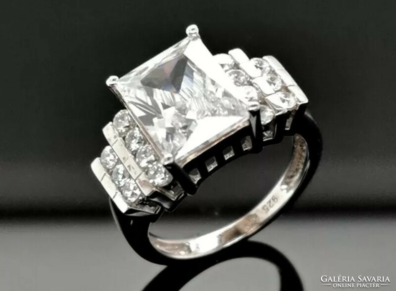 Cirkónium köves gyűrű, 59 méret   925 ezüst  új
