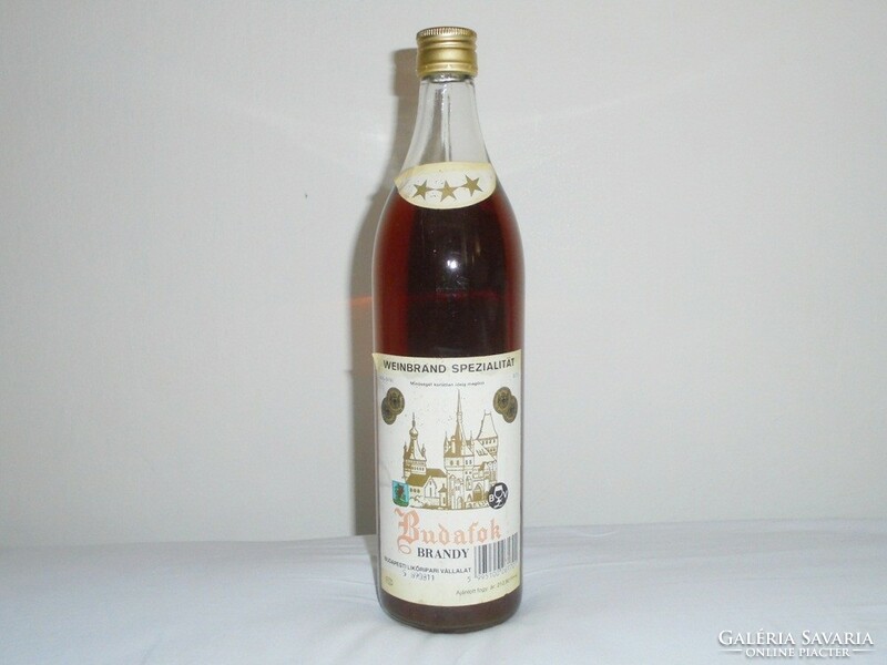 Retro Budafok brandy drink glass bottle - buliv manufacturer, 1989, unopened, rarity