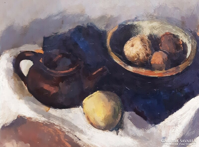 Mihály Gácsi (1926-1987) table still life, gallery painting