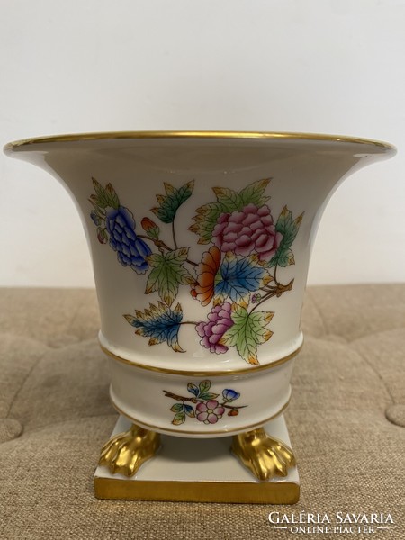Herend Viktoria patterned porcelain nail vase rare v0