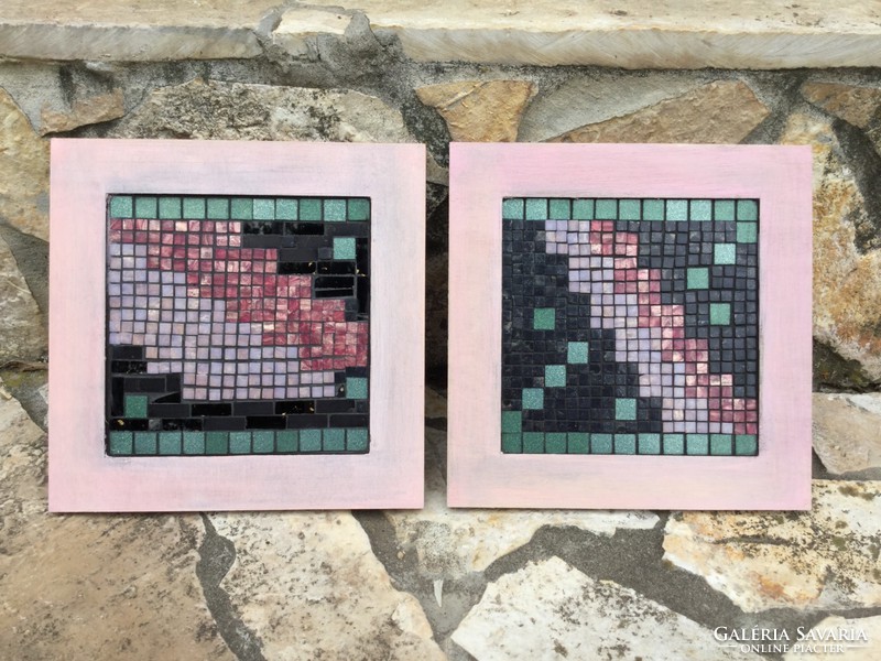 Graphic artist Ilona Drozdik: geometry 1-2. Mosaic picture in pairs