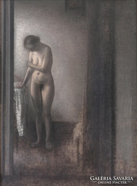 Hammershøi - nude in the room - quilted canvas reprint
